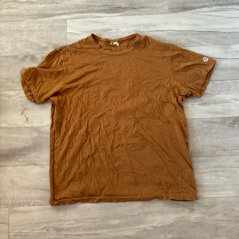 todd snyder x champion mustard yellow ish tee size XL